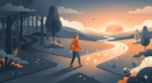 Ilustración conceptual sobre salud mental y claridad emocional a través de programas de terapia online autogestionada.